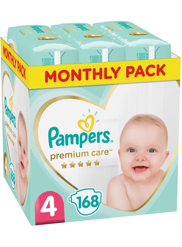 Pampers Premium Care No 4 (9-14kg) Monthly Box 168τμχ